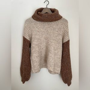 Ruby Moon, chunky wool, oversize turtle neck sweater size S